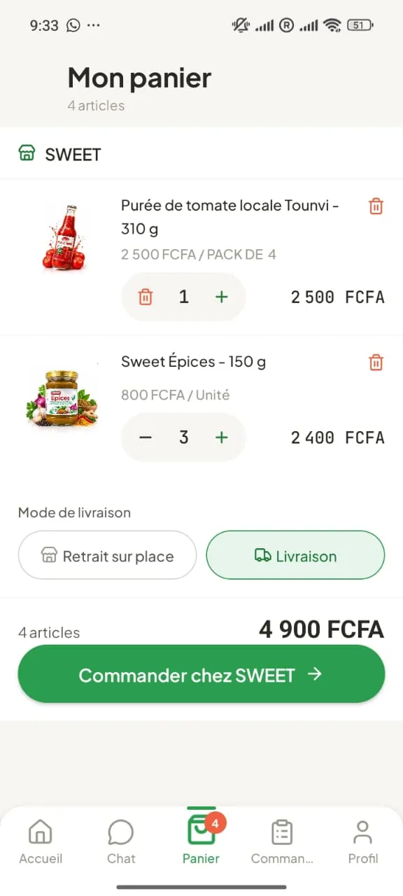 Votre panier à valider 